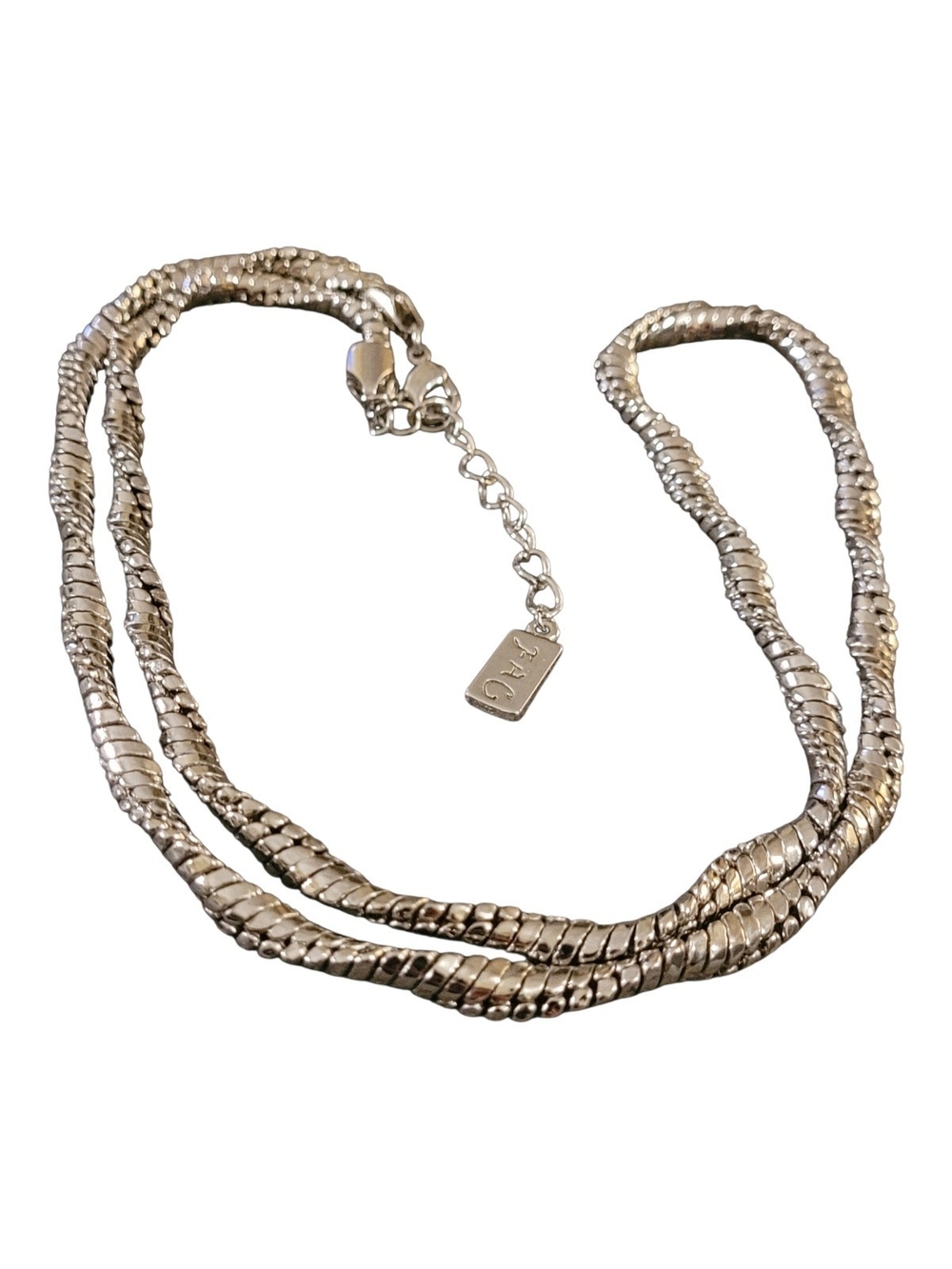 Double-Strand Silver Snake Chain Necklace with Extender